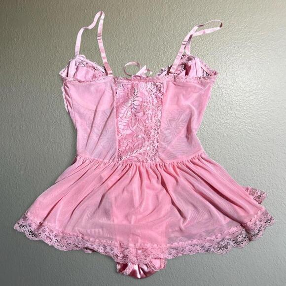 Pink Y2K Fairycore Dolls Kill x Sugar Thrillz Bubblegum Lace Teddy - Picture 6 of 6